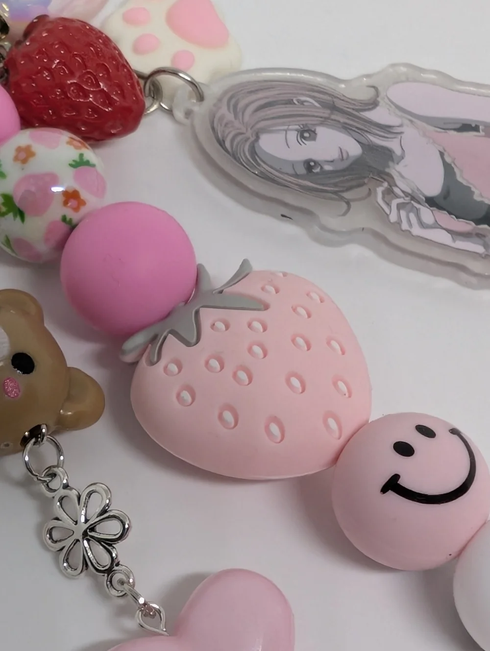 Handmade Long Hachi Nana Komatsu Nana Anime Strawberry Keychain - Picture 15 of 15
